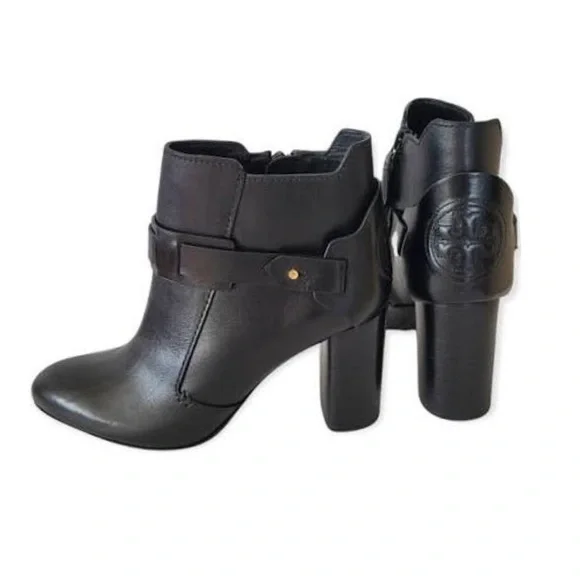 Tory Burch Colton 85MM Galleon Leather Bootie in Perfect Black